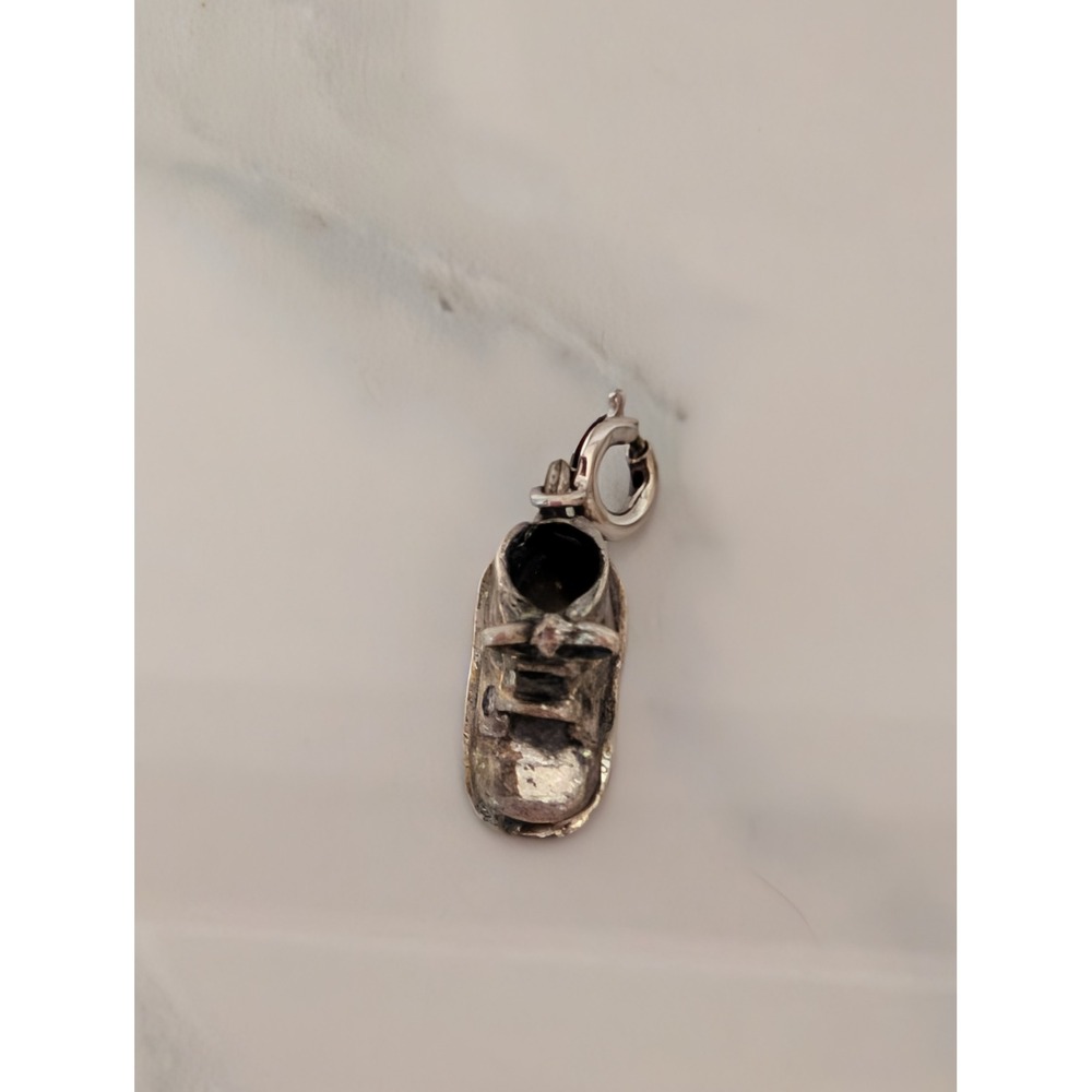 Vintage 1965 Sterling Silver Baby Shoe Charm Engraved 925 Pendant